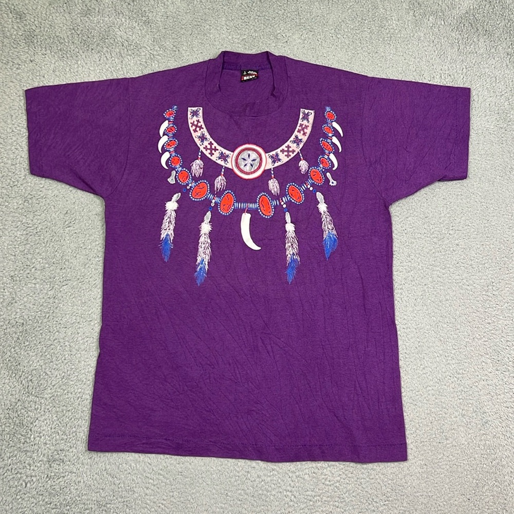 Vintage 90’s Single Stitch Purple Native American T-shirt